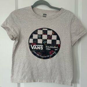Vans Women’s Gray Floral Graphic Crop Top Short sleeve T shirt
